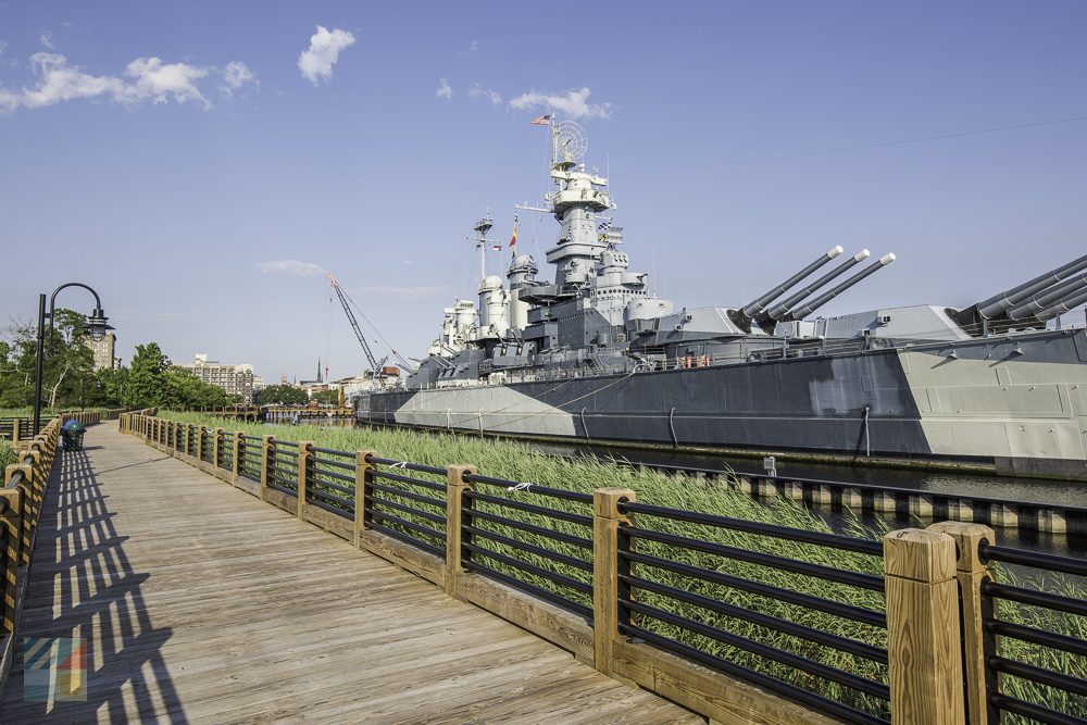 USS North Carolina on the Cape Fear River