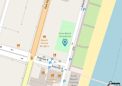 Kure Beach Oceanfront Park map location