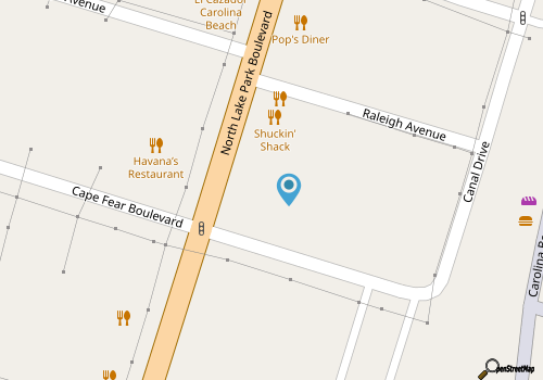 Carolina Beach Boardwalk Cabin map location