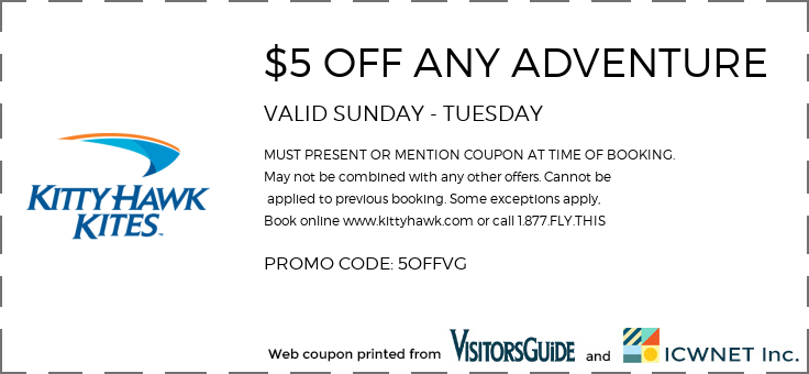 $5 OFF ANY ADVENTURE VALID SUNDAY - TUESDAY