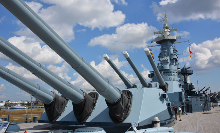 Walking the deck of the USS North Carolina in Wilmington, NC