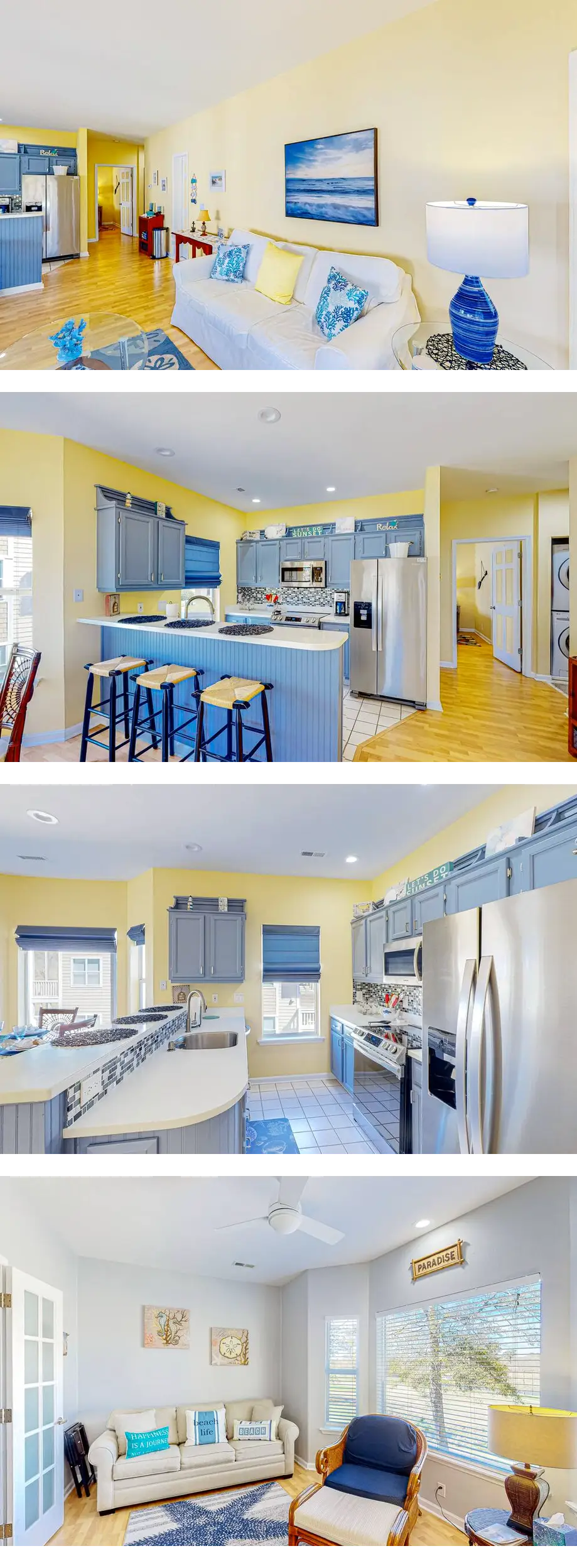 Clean condo with golf course & water views - with balcony, central AC, & W/D