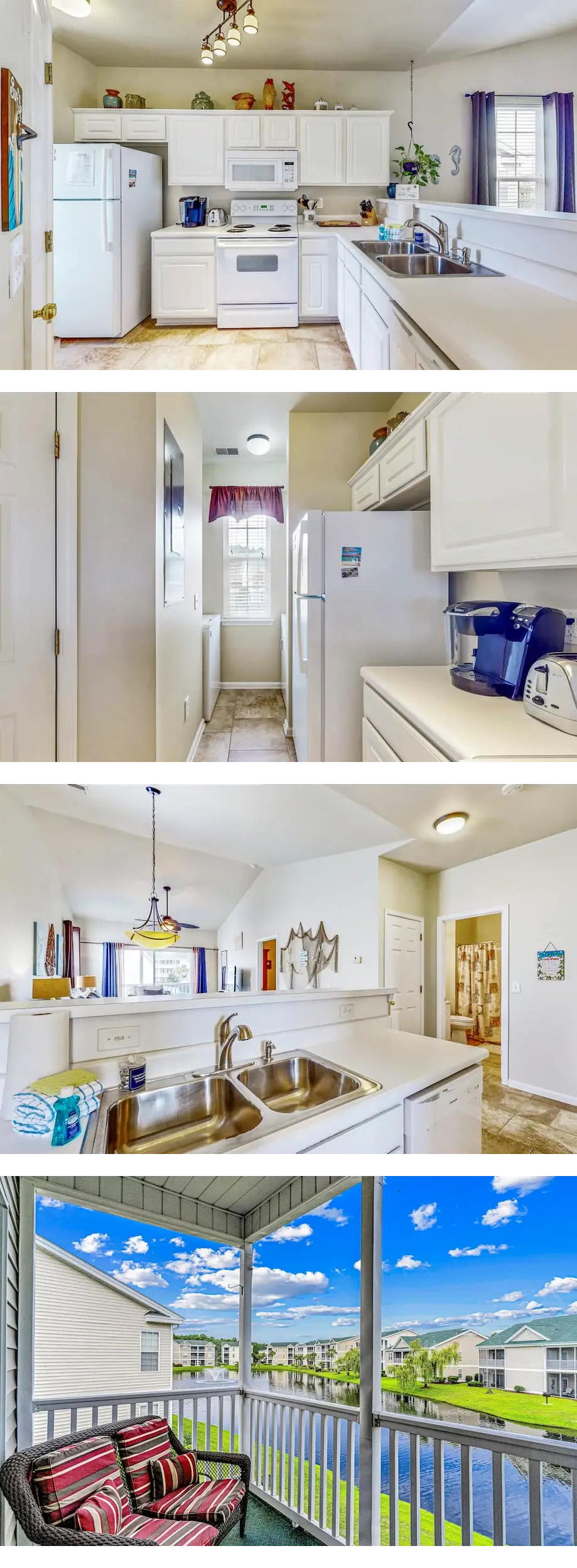 Pond-front condo near beach with balcony...